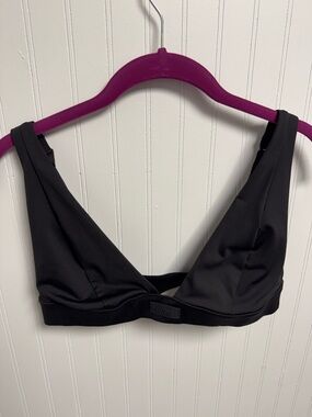 SKIMS Recycled Swim Plunge Bra Bikini Top NWT Black Onyx Medium